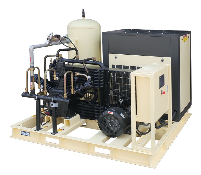 吹瓶專(zhuān)用空壓機(jī)恒達(dá)牌6m3/min，4.0mpa螺桿增壓一體式高壓空壓機(jī)